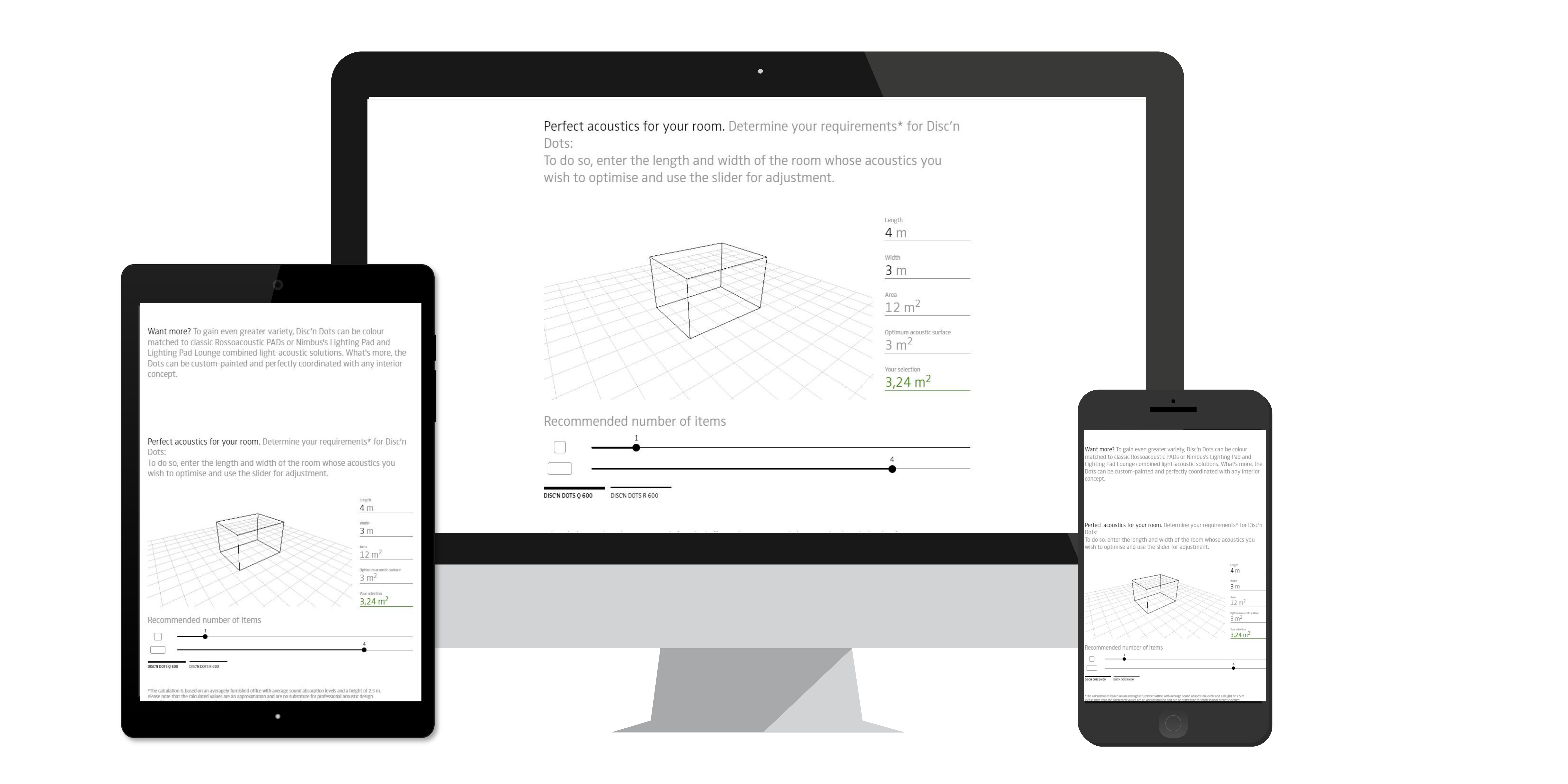 Acoustic planner DISC´N DOTS website